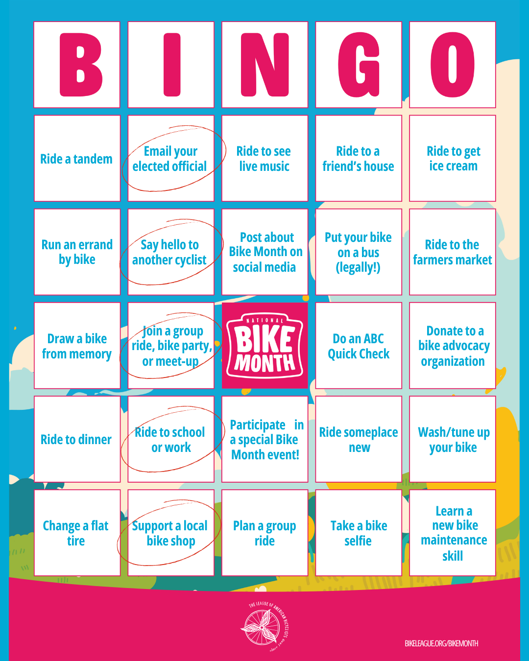 Your Bike Month Bingo Card Is Calling. Here's How to Get BINGO with Showers Pass.