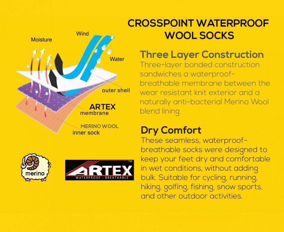 Cross Point Waterproof Socks: Classic Wool