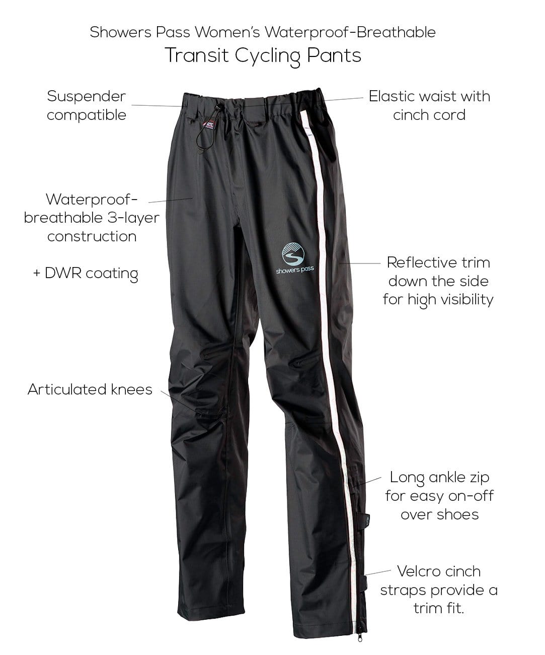 Transit Women's Cycling Rain Pants Showers Pass